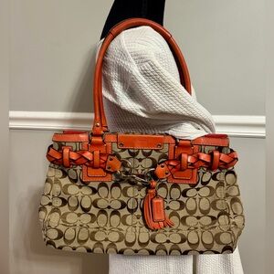 Coach Hampton Signature Carryall Vintage Tan/Orange